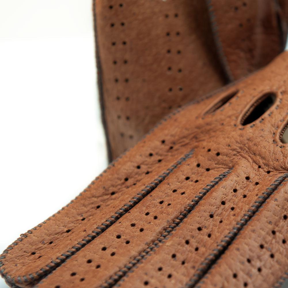 Artivino Brown Leather Driving Gloves