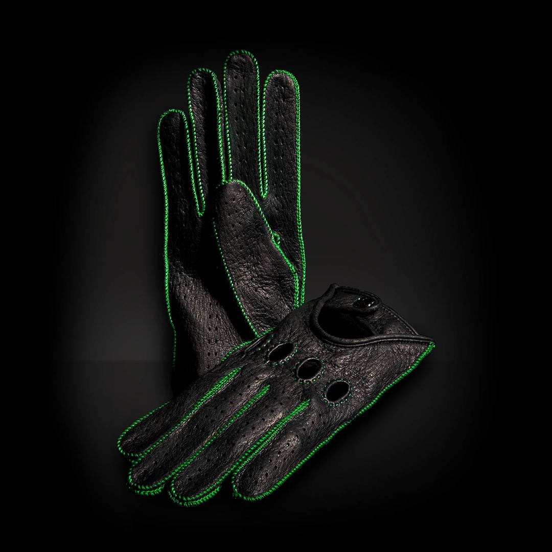 Hell Green Driving Gloves - Made-to-order