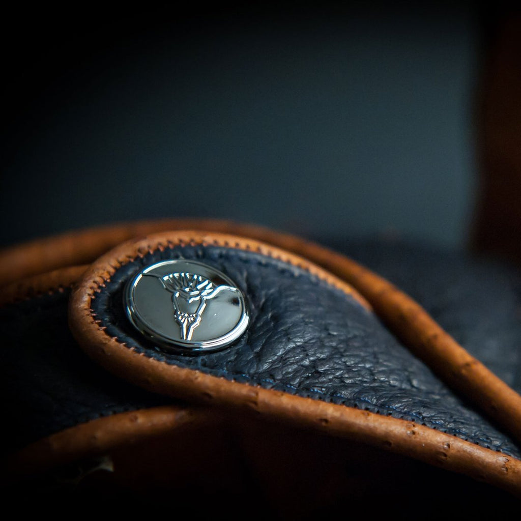 Blu Notte Blue Classic Leather Driving Gloves