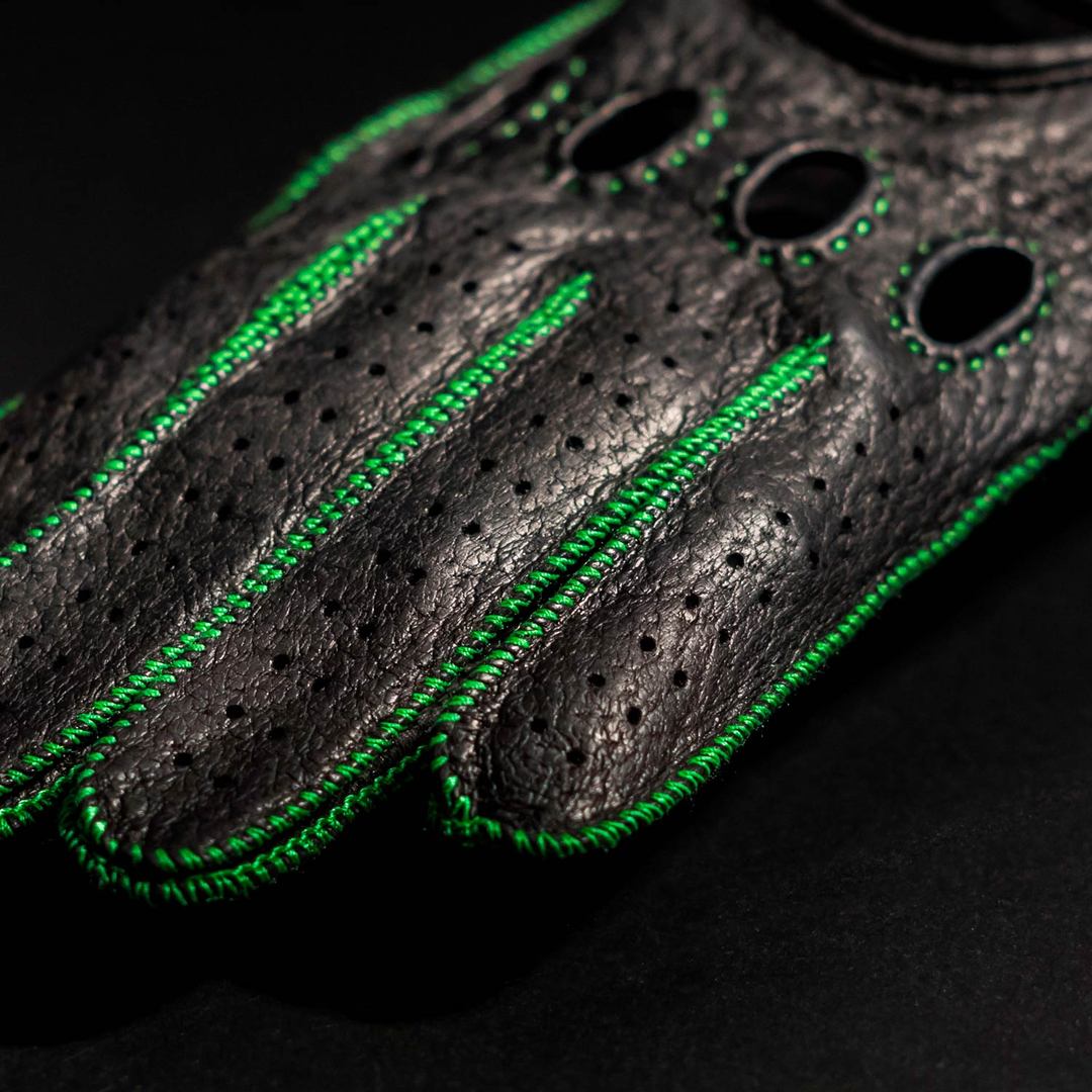 Hell Green Driving Gloves - Made-to-order