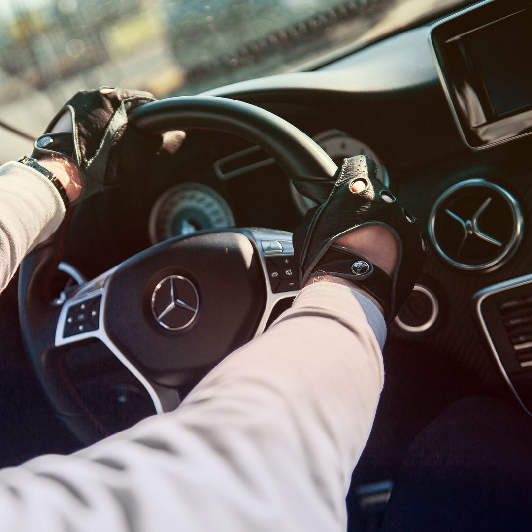 Classico Nero Black Driving Gloves